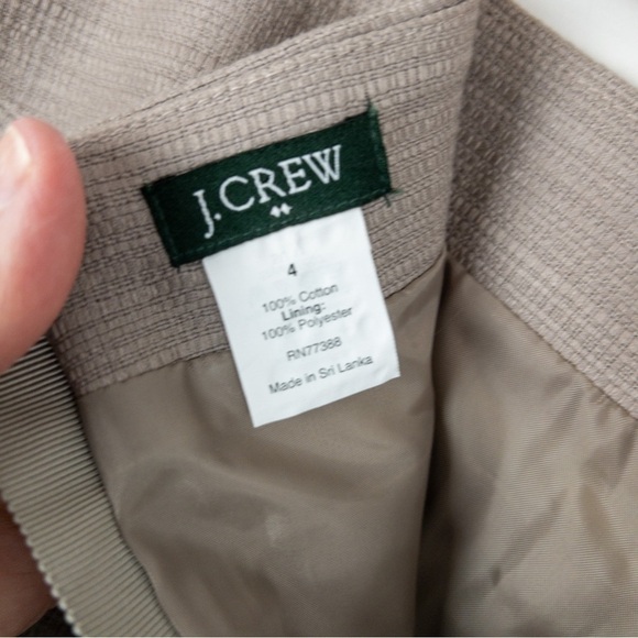 J Crew Factory Womens Taupe Textured Cotton Mini Skirt Size 4 Neutral Minimalist - Picture 6 of 9